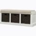 Latitude Run® Storage Bench w/ 3 Removable Classic Rattan Basket, Entryway Storage Bench in White | Wayfair A5991717CB3E47648F2CFA4702682BC9