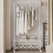 Rebrilliant Barrentine 33.4" Metal Rolling Clothing Rack Metal in White | 64.5 H x 33.4 W x 12.5 D in | Wayfair 5B69CB582E4346D891B9A7005C2F515E