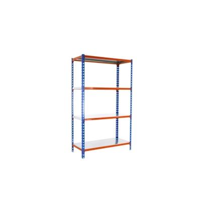 PROREGAL Schwerlastregal MID METAL SHARK | HxBxT 150x100x50cm | Fachlast 180kg | Blau-Orange | Regal Standregal Werkstattregal Lagerregal Image