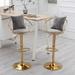 velvet bar chair,pure gold plated,unique design,360 degree rotation,adjustable height,Suitable for dinning room and bar,set of 2