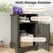 Nightstand Set of 2 with Charging Station, USB ports and Plug Sockets