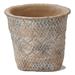 Tulum Whitewash Cement Basket Planter Small, 9.4L x 9.4W x 6.3H inches, Holds up to an 8" Drop in Plant - Cream