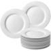 12-Piece White Porcelain Dinner Plates, Round(10.5-inch)