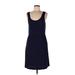 Kenar Casual Dress - A-Line Scoop Neck Sleeveless: Blue Solid Dresses - Women's Size Large