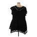 Torrid Casual Dress - Party Crew Neck Short sleeves: Black Print Dresses - Women's Size 5X Plus