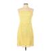 Lilly Pulitzer Cocktail Dress - Sheath Open Neckline Sleeveless: Yellow Print Dresses - Women's Size 10
