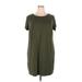 Ava & Viv Casual Dress - Mini Crew Neck Short sleeves: Green Print Dresses - Women's Size 2X