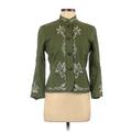 True Meaning Jacket: Short Green Floral Jackets & Outerwear - Women's Size 8