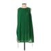 Banana Republic Casual Dress - Mini Crew Neck Sleeveless: Green Solid Dresses - Women's Size Small Petite