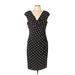 Lauren by Ralph Lauren Casual Dress - Sheath V-Neck Short sleeves: Black Print Dresses - Women's Size 10