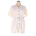 Universal Thread Casual Dress - Shirtdress Collared 3/4 sleeves: Ivory Print Dresses - Women's Size X-Large