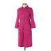 MICHAEL Michael Kors Casual Dress - Shirtdress High Neck 3/4 sleeves: Pink Solid Dresses - Women's Size X-Small