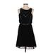 Guess Casual Dress - Mini Crew Neck Sleeveless: Black Print Dresses - Women's Size 2