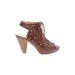 CL by Laundry Heels: Brown Solid Shoes - Women's Size 7 - Peep Toe