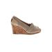 TOMS Wedges: Tan Print Shoes - Women's Size 7 1/2 - Open Toe