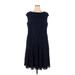 Lauren by Ralph Lauren Casual Dress - A-Line: Blue Jacquard Dresses - Women's Size 20