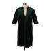 Traffic People Casual Dress - Mini Plunge 3/4 sleeves: Green Print Dresses - New - Women's Size Small