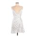 Divided by H&M Casual Dress - Mini V Neck Sleeveless: White Polka Dots Dresses - New - Women's Size 6