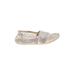 TOMS Flats: Slip-on Stacked Heel Casual Silver Print Shoes - Women's Size 8 1/2 - Almond Toe