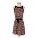 Ann Taylor LOFT Casual Dress - A-Line Crew Neck Sleeveless: Black Color Block Dresses - Women's Size X-Small