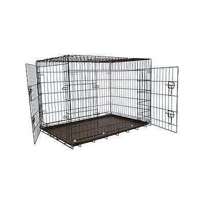 Iconic Pet Sturdy Foldable Double Door Dog & Cat Crate, 36-in