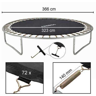 Sprungmatte ø 323 cm für Trampoline mit ø 366 cm 140 mm Federn 72 Ösen - Arebos Image
