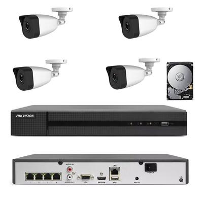 Hikvision - poe videoüberwachung kit 4 kanäle nvr 2 mpx H265 cloud ip hd 1 tb