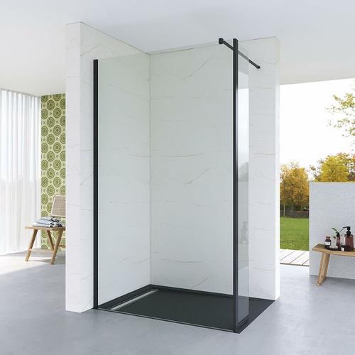 Walk in Dusche Duschwand Glas Duschabtrennung Glaswand für Duschwanne aus Klarglas 8 mm mit nano