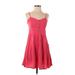 Express Casual Dress - A-Line Sweetheart Sleeveless: Pink Print Dresses - Women's Size Small