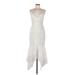 Shona Joy Casual Dress - Midi Halter Sleeveless: Ivory Solid Dresses - Women's Size 6