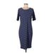 Lularoe Casual Dress - Sheath: Blue Jacquard Dresses - Women's Size Large