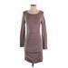 Express Casual Dress - Sweater Dress: Brown Solid Dresses - Women's Size X-Small