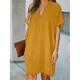 Robe casual Robe d'été Robe unie Femme Mini robe Ruché Travail Plein Air Cadeau Vêtement de rue Col V Manche Courte Standard Noir Blanche Jaune S M L XL 2XL