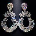 Femme Boucle d'Oreille Pendantes Boucle d'Oreille Créoles Géométrique Précieux Gros Fantaisie Imitation de diamant Des boucles d'oreilles Bijoux Argent / Doré / Arc-en-ciel Pour Mariage Soirée 1 paire