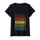 Damen Geboren in Vermont, Retro Vermont T-Shirt mit V-Ausschnitt