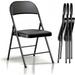SUGIFT Vinyl-Padded Metal Folding Chair 4-Pack Black