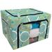 ECZJNT retro circles white green gray turquoise background Storage Bag Clear Window Storage Bins Boxes Large Capacity Foldable Stackable Organizer With Steel Metal Frame For Clothes Closets Bedrooms