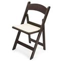 EventStable Titan PRO Resin Folding Chair - Dark Brown Indoor/Outdoor Lightweight Folding Chair - Vinyl Padded Folding Chair for Weddings Parties Events - 4 Pack