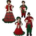 Cantori Famiglia di natale coro cantanti in tessuto 4pz decorazioni natalizie addobbi negozio