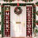 Rtmgob Merry Christmas Porch Sign for Outdoor Christmas Banner Red Black Buffalo Plaid Porch Signs Merry Christmas Banner Christmas Wall Decor Christmas Porch Decor for Home Front Door