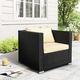 YZboomLife Patio Single Sofa Outdoor Patio Armchair Outdoor Single Sofa Wicker Patio Single Sofa Rattan Single Sofa Outdoor PE Rattan Sofa All Weather Patio Sofa (1 Black+Beige)