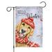 Happy Easter Garden Flag 12x18 Double Sided Burlap Small Vertical Golden Retriever Dog with Rabbit Ear Garden Yard Flags for Spring Easter Decoration (Only Flag)