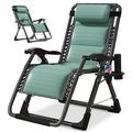 Docred Zero Gravity Chair with Headrest Pillow Folding Recliner Foldable Lounge Chair for Poolside Lawn and Patio