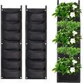 2 Pack Wall Planting Bags 7 Pocket Wall Hanging Planter Planting Grow Bags Vertical Hanging Plant Bags Garden Wall Planter for Yard Garden Home Decoration