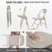 UBesGoo 4 Pack Folding Chairs Heavy Duty Metal Frame Chairs 350 Lbs Capacity Dining Chairs Compact Folding Chairs for Camping Beach Khaki