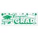 Beistle Congrats Grad Sign Banner - Green and White Pack of 12 - 5 x 21in.