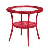 Brylanehome Roma All-Weather Wicker Side Table Coral