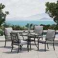 patio 7 Pieces Outdoor Dining Set Patio Dining Furniture Set with 6 Patio Swivel Dining Chairs and 1 Rectangular Dining Table Patio Dining Set for 6