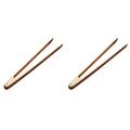 2pcs Wooden Food Clips Bread Grill Holder Kitchen Tongs Long Toaster Serving Tongs for Cooking Toast Bread