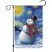 Winter Christmas Garden Flag 12x18 Double Sided Burlap Farmhouse Starry Night Snowman Garden Yard Flags for Xmas Seasonal